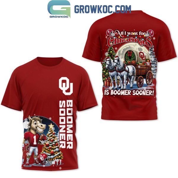 Oklahoma Sooners All I Want For Christmas Is To Boomer Sooner Hoodie T-Shirt