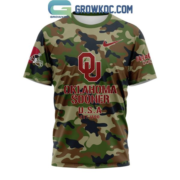 Oklahoma Sooners Forever A Sooner Camo Veteran Hoodie T-Shirt