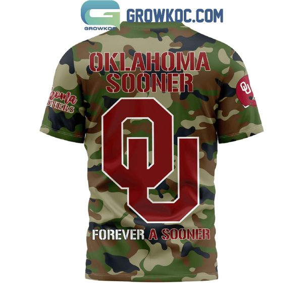 Oklahoma Sooners Forever A Sooner Camo Veteran Hoodie T-Shirt