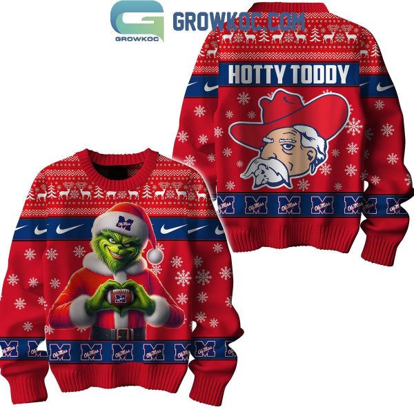 Ole Miss Rebels Hotty Toddy Go Grinch Christmas Ugly Sweater