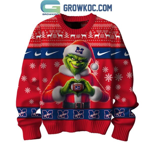 Ole Miss Rebels Hotty Toddy Go Grinch Christmas Ugly Sweater