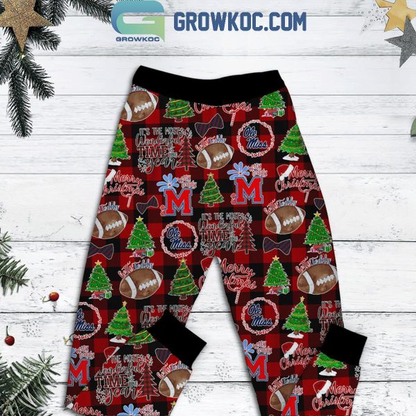 Ole Miss Rebels Santa Why You Be An Ole Miss Christmas Fleece Pajamas Set