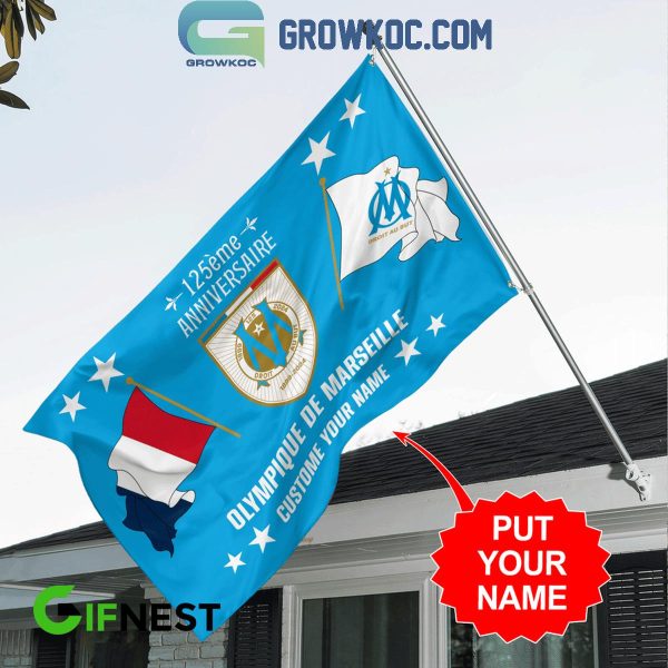 Olympique De Marseille 125 Anniversary Personalized House Garden Flag