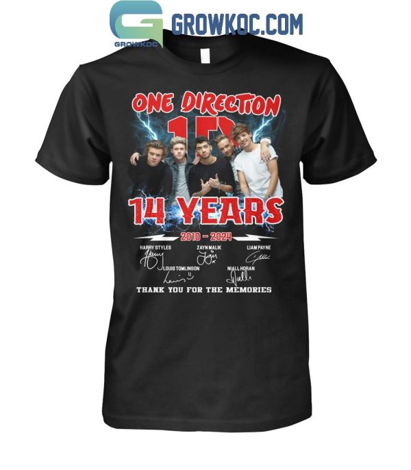 One Direction 14 Years 2010-2024 Thank You For The Memories T-Shirt