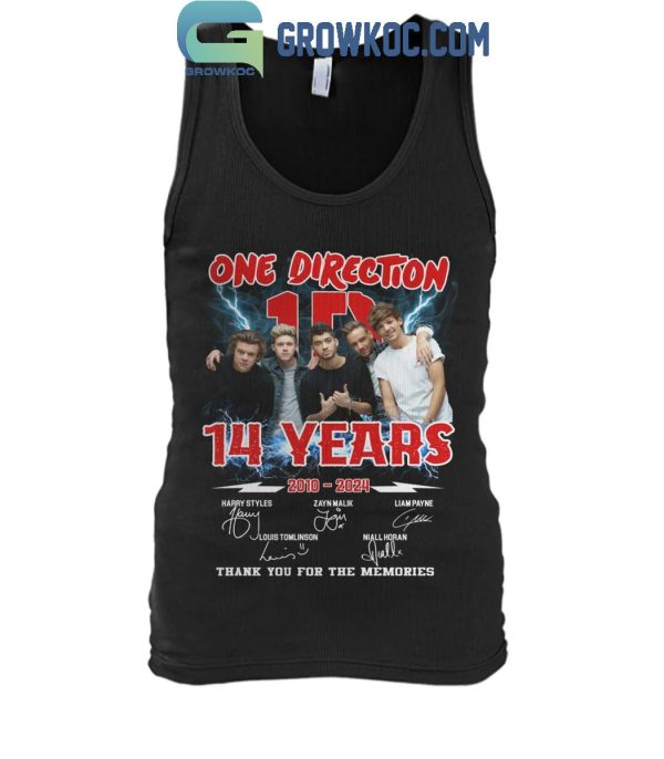 One Direction 14 Years 2010-2024 Thank You For The Memories T-Shirt