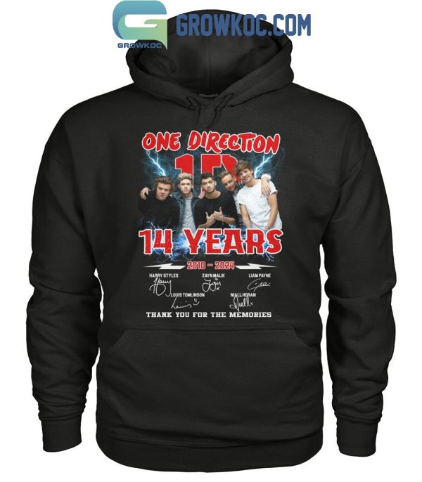 One Direction 14 Years 2010-2024 Thank You For The Memories T-Shirt