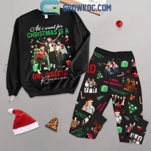 One Direction All I Want For Christmas Is A Reunion Fleece Pajamas Set Long Sleeve