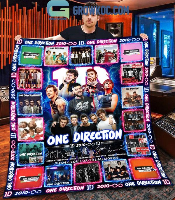 One Direction Since 2010 Thank You For The Memories Fleece Blanket Quilt