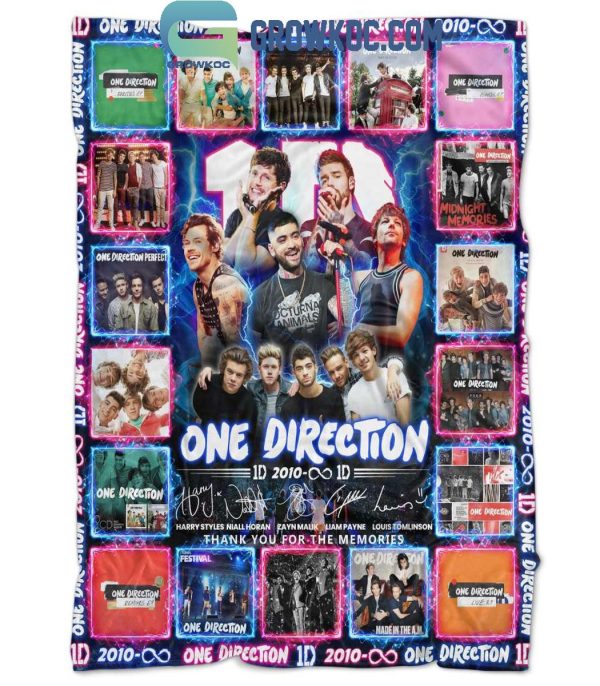 One Direction Since 2010 Thank You For The Memories Fleece Blanket Quilt