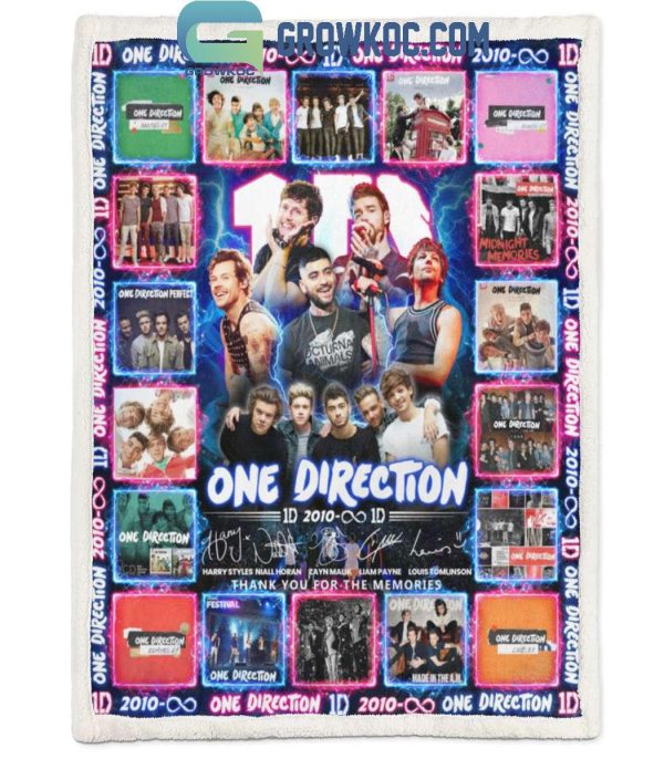 One Direction Since 2010 Thank You For The Memories Fleece Blanket Quilt