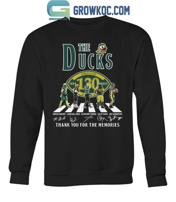 Oregon Ducks The Ducks Thank You For The Memories Of 130 Years 2024 T-Shirt