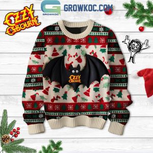 Ozzy Osbourne Being A Bat Christmas Ugly Sweater