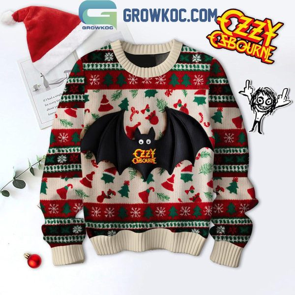 Ozzy Osbourne Being A Bat Christmas Ugly Sweater