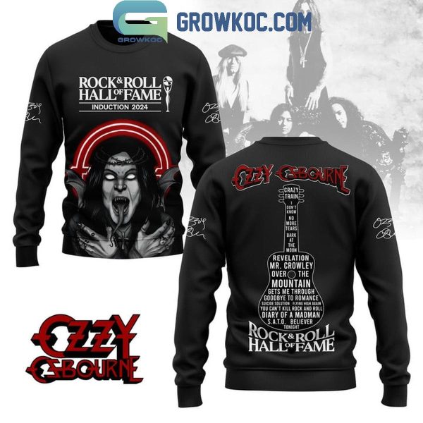 Ozzy Osbourne Introduction 2024 Hall Of Fame Rock And Roll Hoodie T-Shirt