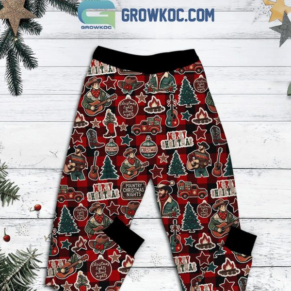 Parker McCollum Singing Under Christmas Stars Fleece Pajamas Set