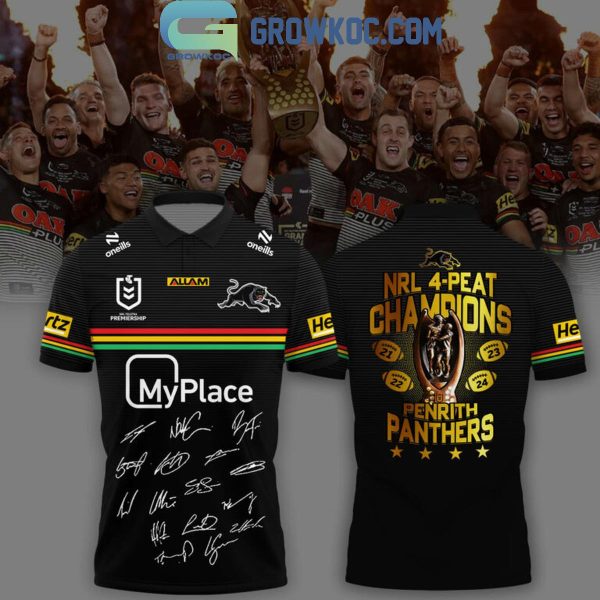 Penrith Panthers NRL 4-Beat Champions 2024 Polo Shirt