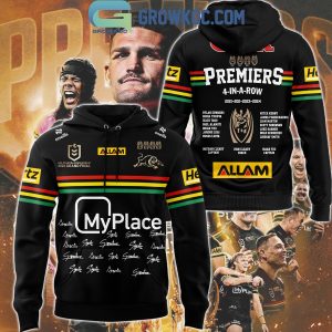 Penrith Panthers OAK Premiers 4 In A Row Champions 2024 Hoodie T-Shirt