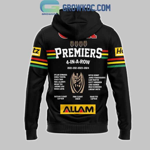 Penrith Panthers OAK Premiers 4 In A Row Champions 2024 Hoodie T-Shirt