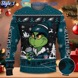 Philadelphia Eagles Grinch Stolen Christmas 2024 Grinchmas Ugly Sweater