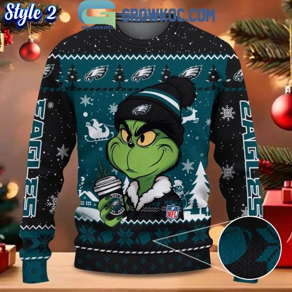 Philadelphia Eagles Grinch Stolen Christmas 2024 Grinchmas Ugly Sweater