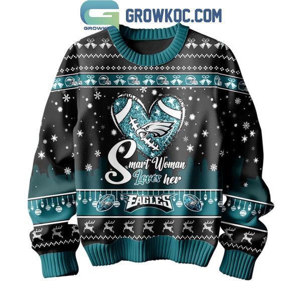 Philadelphia Eagles Smart Woman Loves Her Eagles Christmas Ugly Sweater