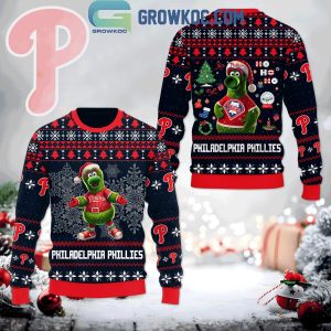 Philadelphia Phillies Phillie Phanatic Christmas Carol 2024 Ugly Sweater