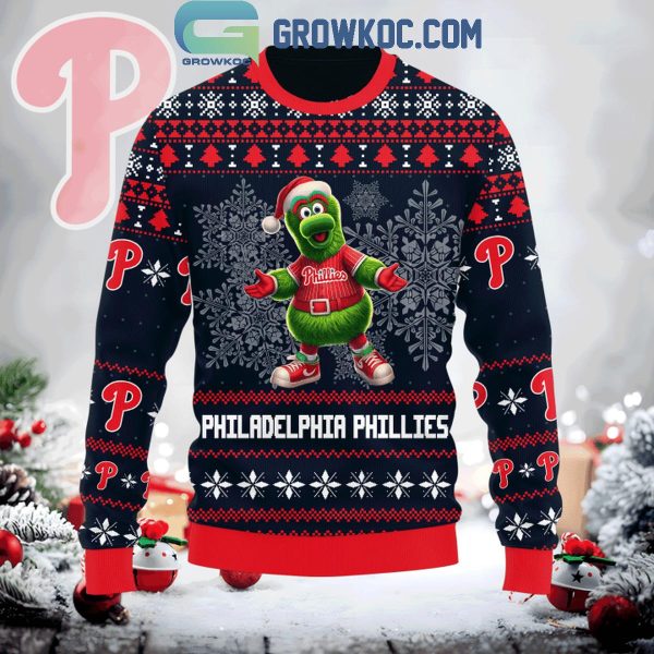 Philadelphia Phillies Phillie Phanatic Christmas Carol 2024 Ugly Sweater