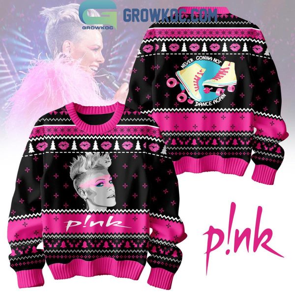 Pink Never Gonna Not Dance Again Merry Christmas Ugly Sweater