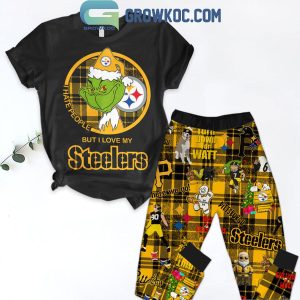 Pittsburgh Steelers Grinch 2024 I Hate People But Love Steelers Fleece Pajamas Set