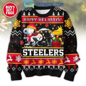 Pittsburgh Steelers Snoopy Happy Holiday Merry Christmas Football Ugly Sweater