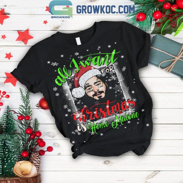 Post Malone All I Want For Christmas Is Home Malone Fleece Pajamas Set