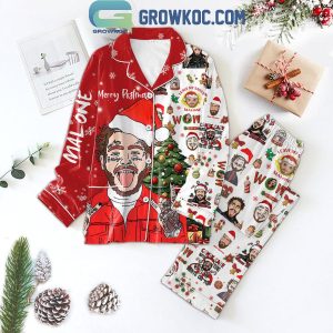 Post Malone Merry Postmas 2024 Christmas Polyester Pajamas Set