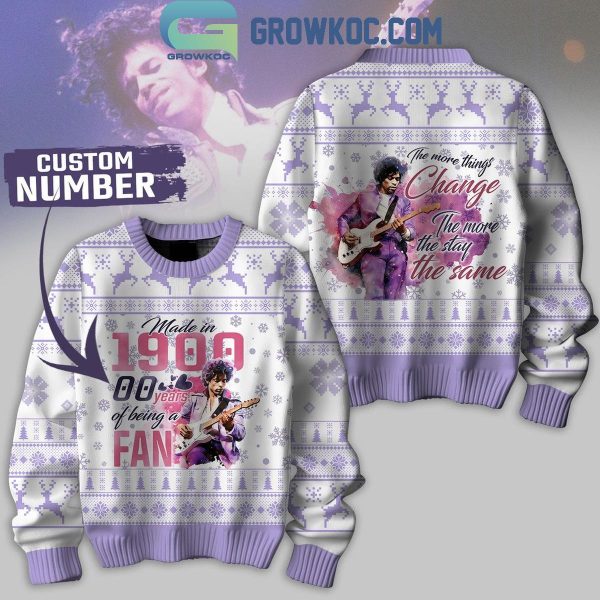 Prince Made In 19xx With Years Of Being A Fan Personalized Christmas Ugly Sweater