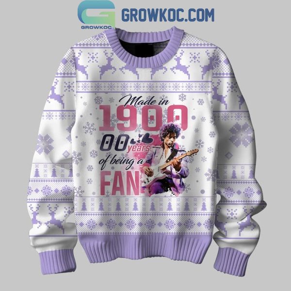 Prince Made In 19xx With Years Of Being A Fan Personalized Christmas Ugly Sweater