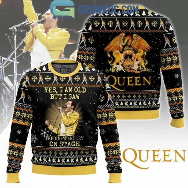 Queen Yes I am Old But I Saw Freddie Mercury On Stage Christmas Ugly Sweater