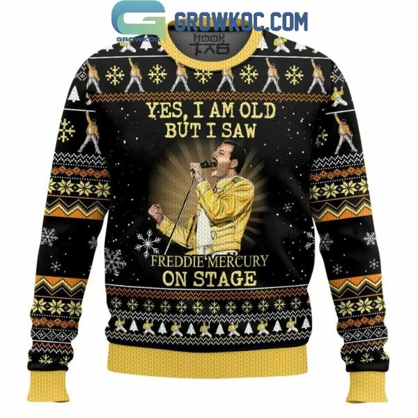 Queen Yes I am Old But I Saw Freddie Mercury On Stage Christmas Ugly Sweater