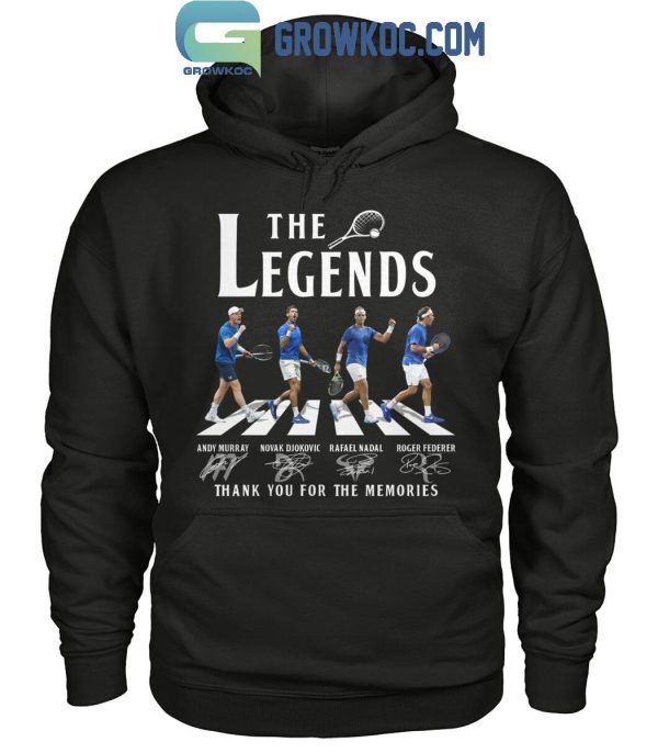 Rafael Nadal Andy Murry Roger Federer Novak Djokovic The Legends Of Tennis T-Shirt