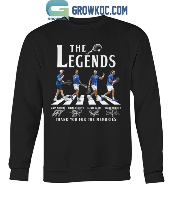 Rafael Nadal Andy Murry Roger Federer Novak Djokovic The Legends Of Tennis T-Shirt