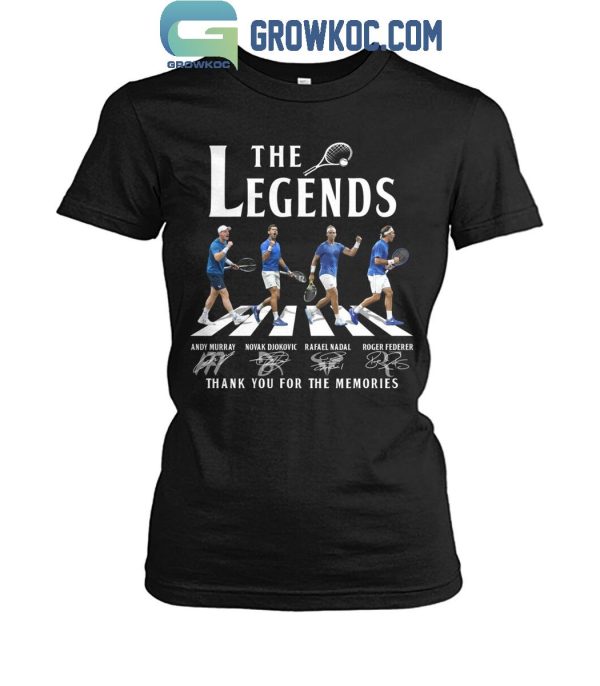 Rafael Nadal Andy Murry Roger Federer Novak Djokovic The Legends Of Tennis T-Shirt