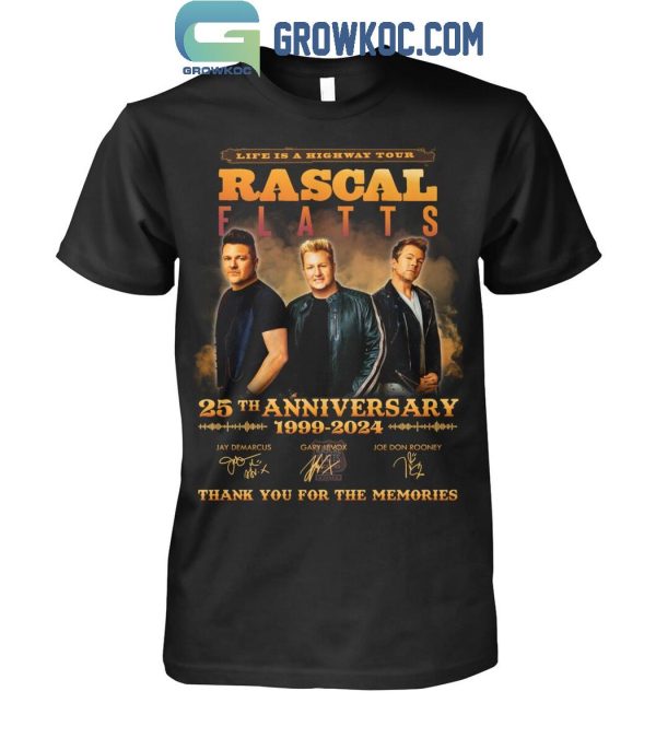 Rascal Flatts 25th Anniversary 1999-2024 Life Is A Highway Tour T-Shirt