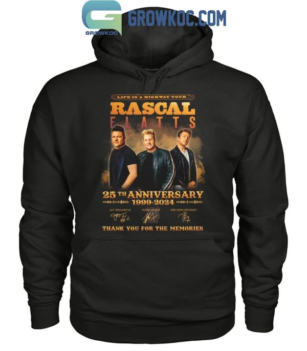 Rascal Flatts 25th Anniversary 1999-2024 Life Is A Highway Tour T-Shirt