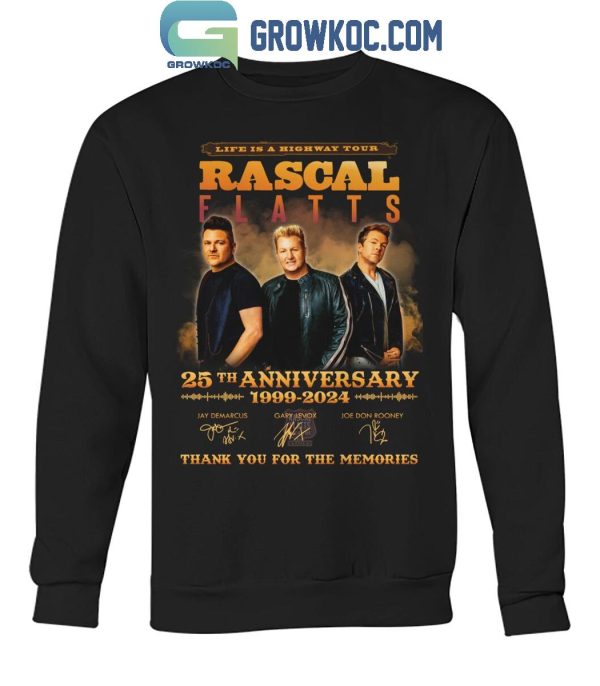 Rascal Flatts 25th Anniversary 1999-2024 Life Is A Highway Tour T-Shirt