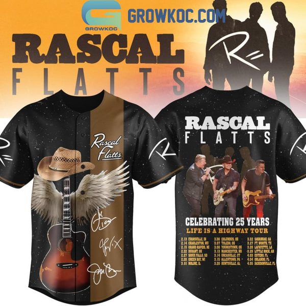 Rascal Flatts Celebrating 25 Years Of Music Personalized Baseball Jersey