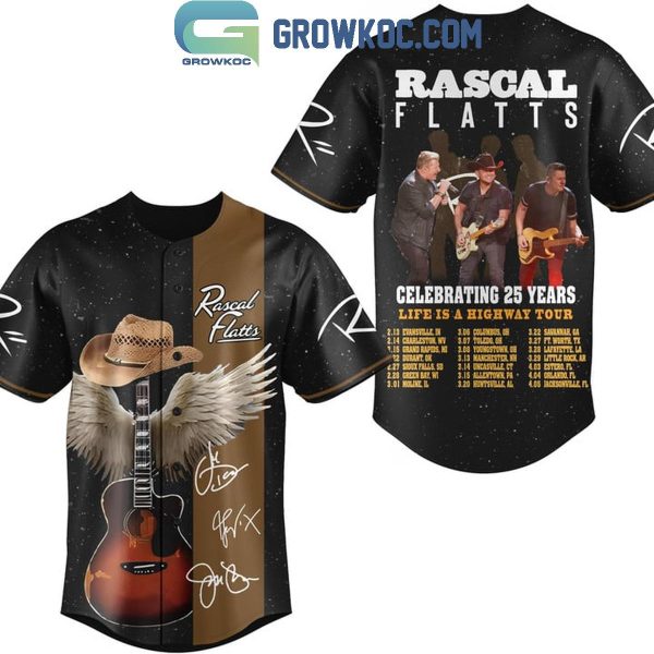 Rascal Flatts Celebrating 25 Years Of Music Personalized Baseball Jersey