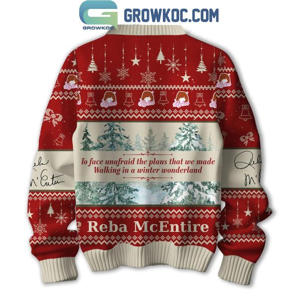 Reba McEntire Walking In A Winter Wonderland Christmas Ugly Sweater