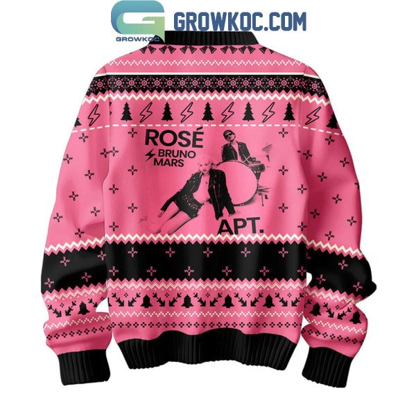 Rose Black Pink Bruno Mars Apt Merry Christmas Ugly Sweater