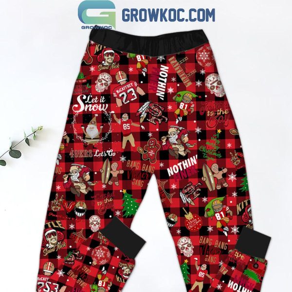 San Francisco 49ers Grinch 2024 I Hate People But Love 49ers Fleece Pajamas Set