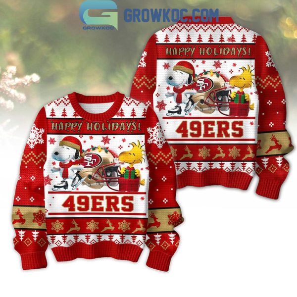 San Francisco 49ers Snoopy Happy Holiday Merry Christmas Football Ugly Sweater