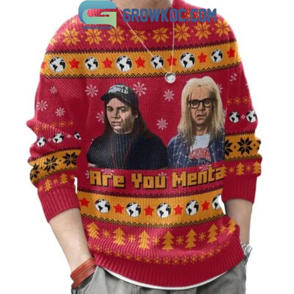 Saturday Night Live Wayne?s World Are you Mental Christmas Ugly Sweater