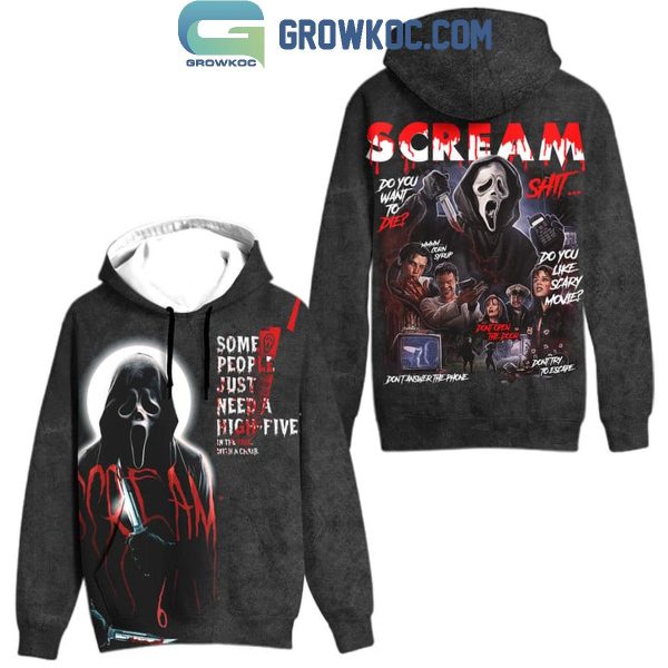 Scream Halloween Some People Just Need A High-Five Hoodie T-Shirt